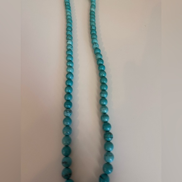 Turquoise Beaded Necklace with Inspirational Pendant - Picture 3 of 3